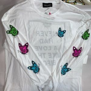 NWT Bianca Chandon 2XL butterfly/love graphic tee